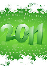 Image showing 2011 in snowy background