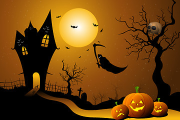 Image showing ghost flying in halloween night