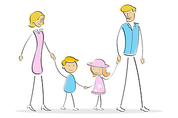 Image showing isolated family standing