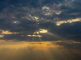 Image showing Sunset rays