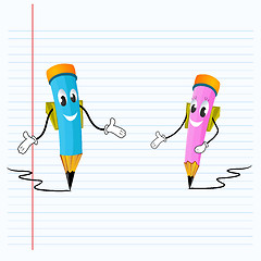 Image showing vector pencil going to school