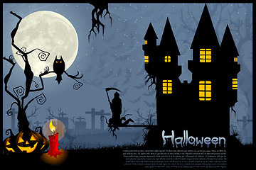 Image showing dark scary halloween night