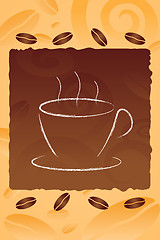 Image showing coffee mug on cofee bean background