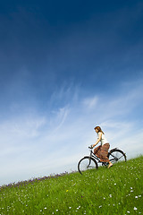 Image showing Riding a bicycle