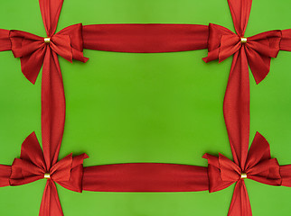 Image showing Red satin ribbon