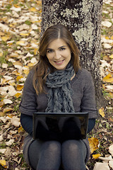 Image showing Woman working outdoor