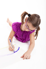 Image showing Girl making drawings