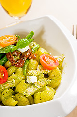 Image showing pasta pesto and vegetables