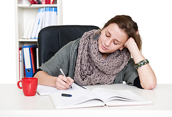 Image showing Studying woman