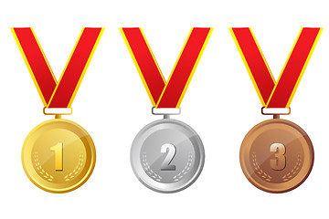 Image showing gold, silver and bronze medal