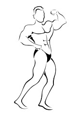 Image showing muscle man sketch