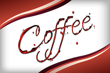 Image showing coffee text with melted chocolate