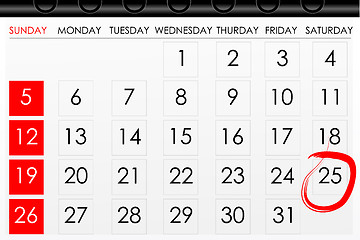 Image showing calender for reminder
