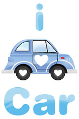 Image showing i love car