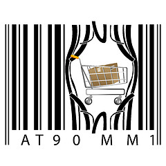 Image showing shopping cart coming out of barcode