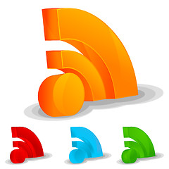 Image showing rss feed icon set