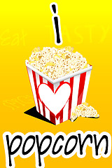 Image showing i love popcorn