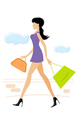 Image showing lady with shopping bag