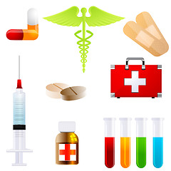 Image showing set of medical icons