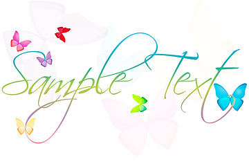 Image showing sample text with butterflies