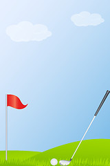 Image showing golf stick and golf ball