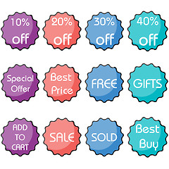 Image showing set of discount icon