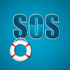 Image showing sos text with lifebuoy