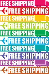 Image showing colorful free shipping tag