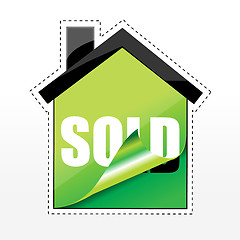 Image showing tag of sold in shape of house