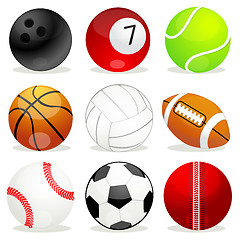 Image showing set of different sports balls