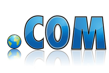 Image showing dot com with globe