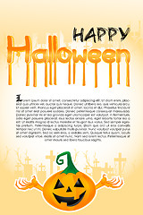 Image showing halloween template with pumpkin