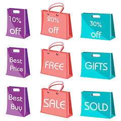 Image showing set of shopping bags with tags