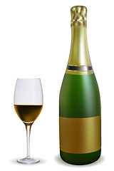 Image showing wine bottle with glass