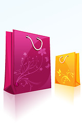 Image showing floral shopping bag