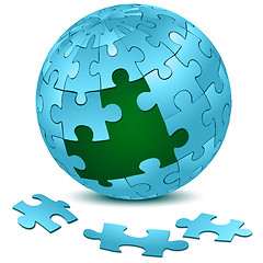 Image showing jigsaw puzzle on earth