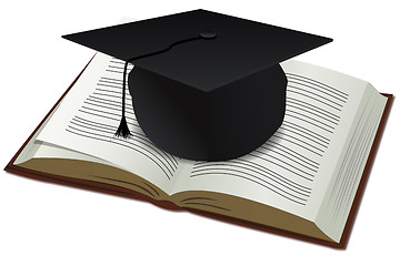 Image showing doctorate cap with book