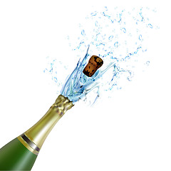 Image showing explosion of champagne bottle cork