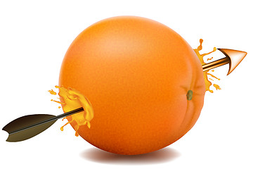 Image showing arrow going through an orange