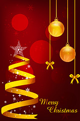 Image showing golden christmas card