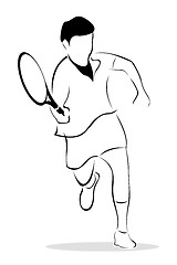 Image showing sketch of tennis player