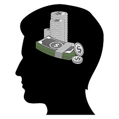 Image showing money minded businessman