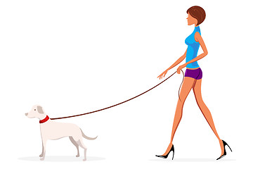 Image showing lady with dog