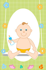 Image showing baby in swing