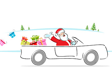 Image showing santa in car