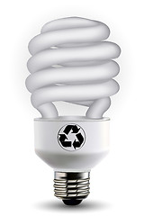 Image showing cfl bulb with recycle symbol