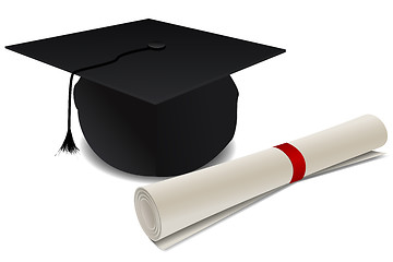 Image showing doctorate hat with degree