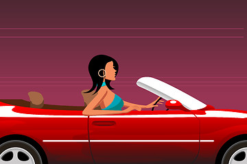 Image showing urban woman driving car