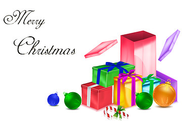 Image showing colorful christmas card with presents