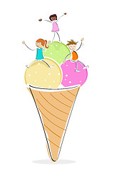 Image showing kids with ice cream